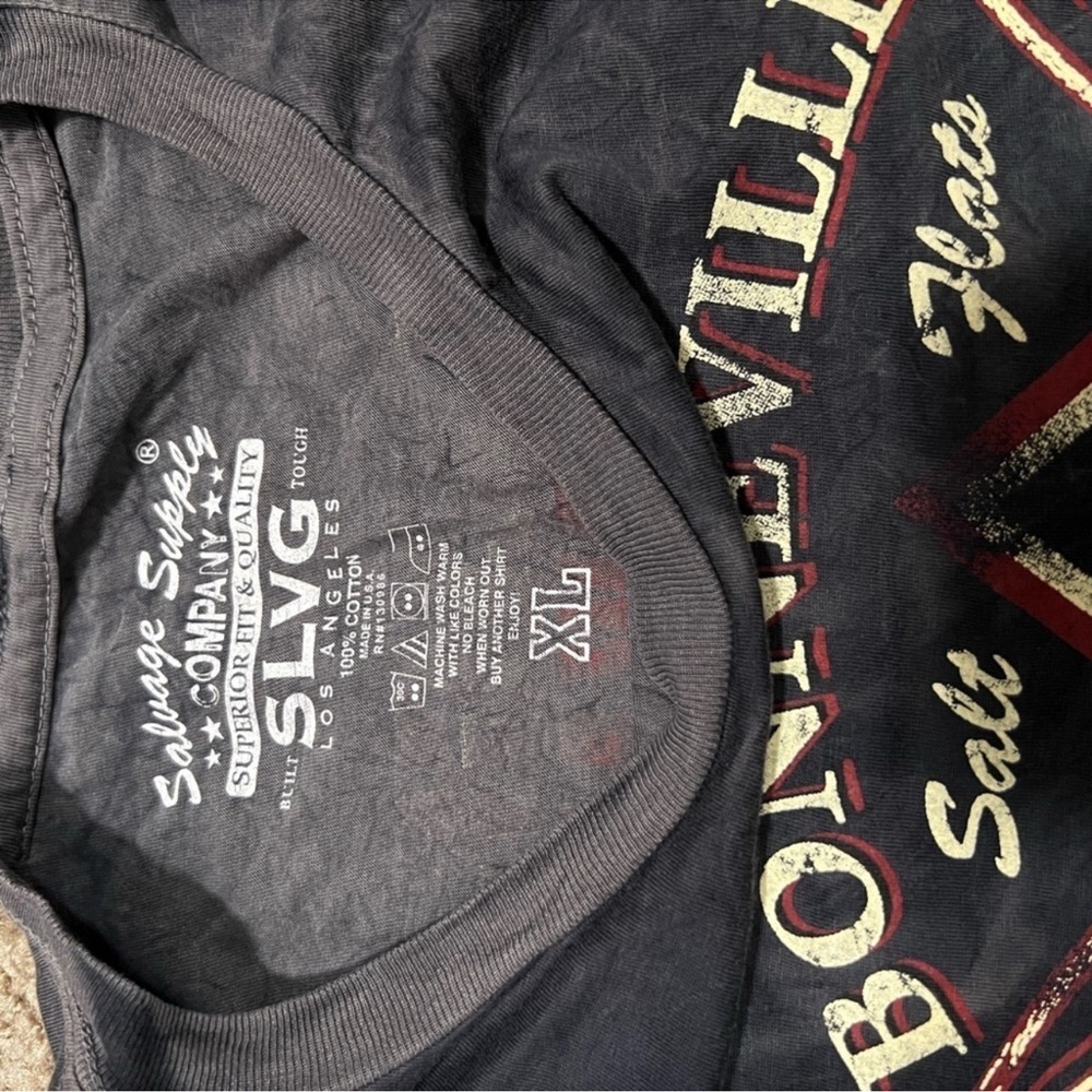 Salvage Bonneville Motorway Graphic Tee - Black with Red & Cream Accents - Picture 2 of 6